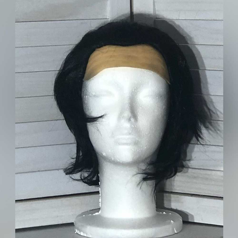 Vintage Dark black Bob Halloween vampire wig hair… - image 1