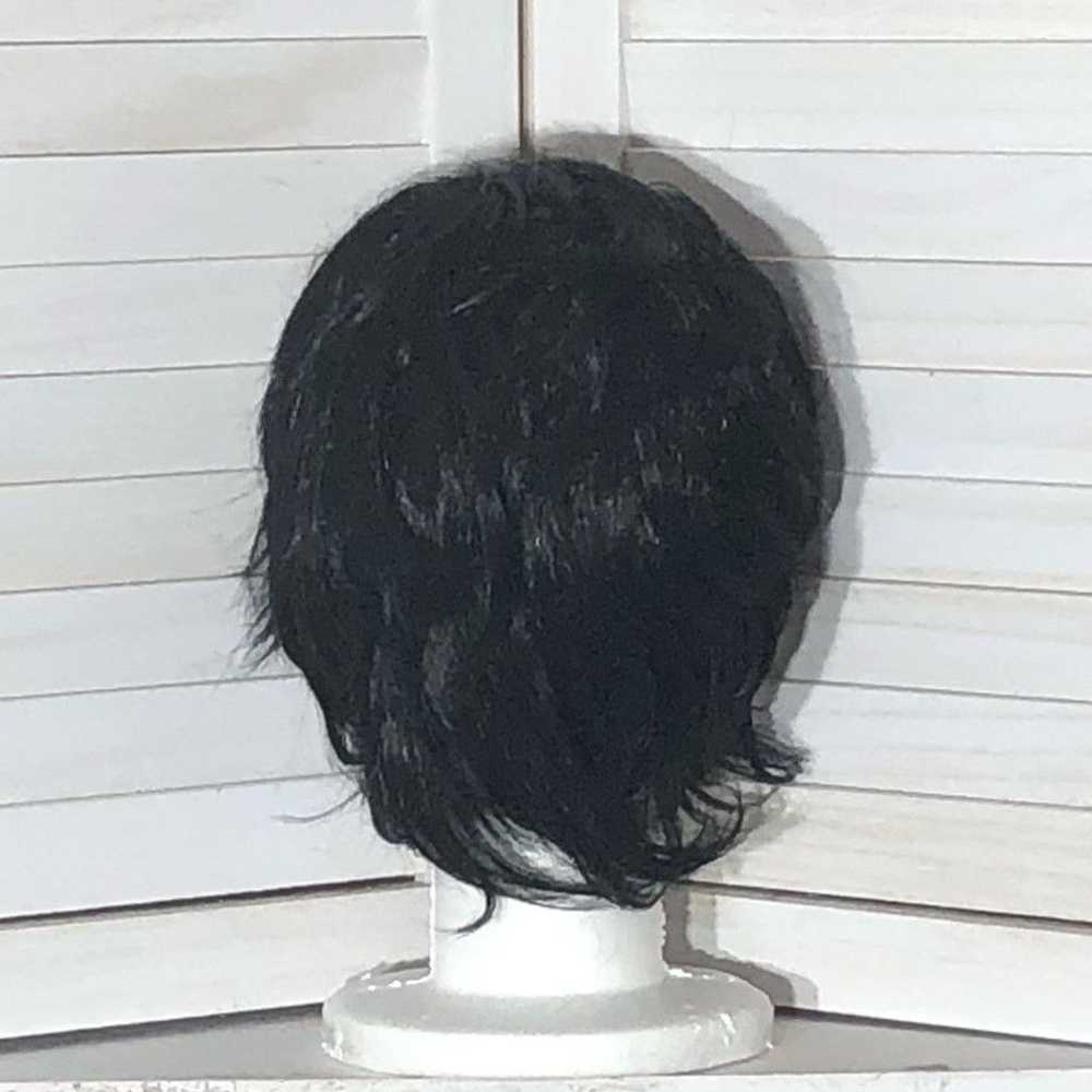 Vintage Dark black Bob Halloween vampire wig hair… - image 3