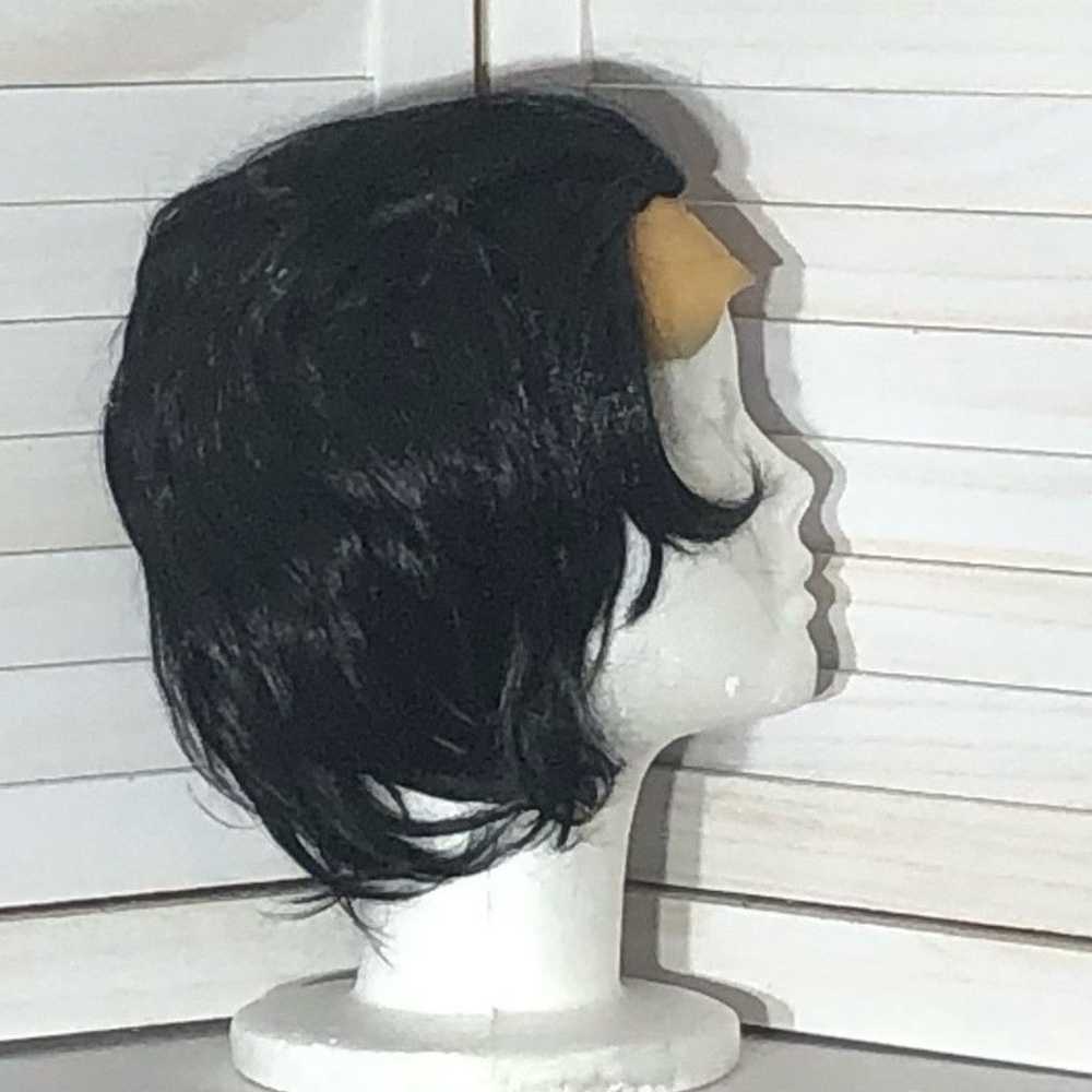 Vintage Dark black Bob Halloween vampire wig hair… - image 4