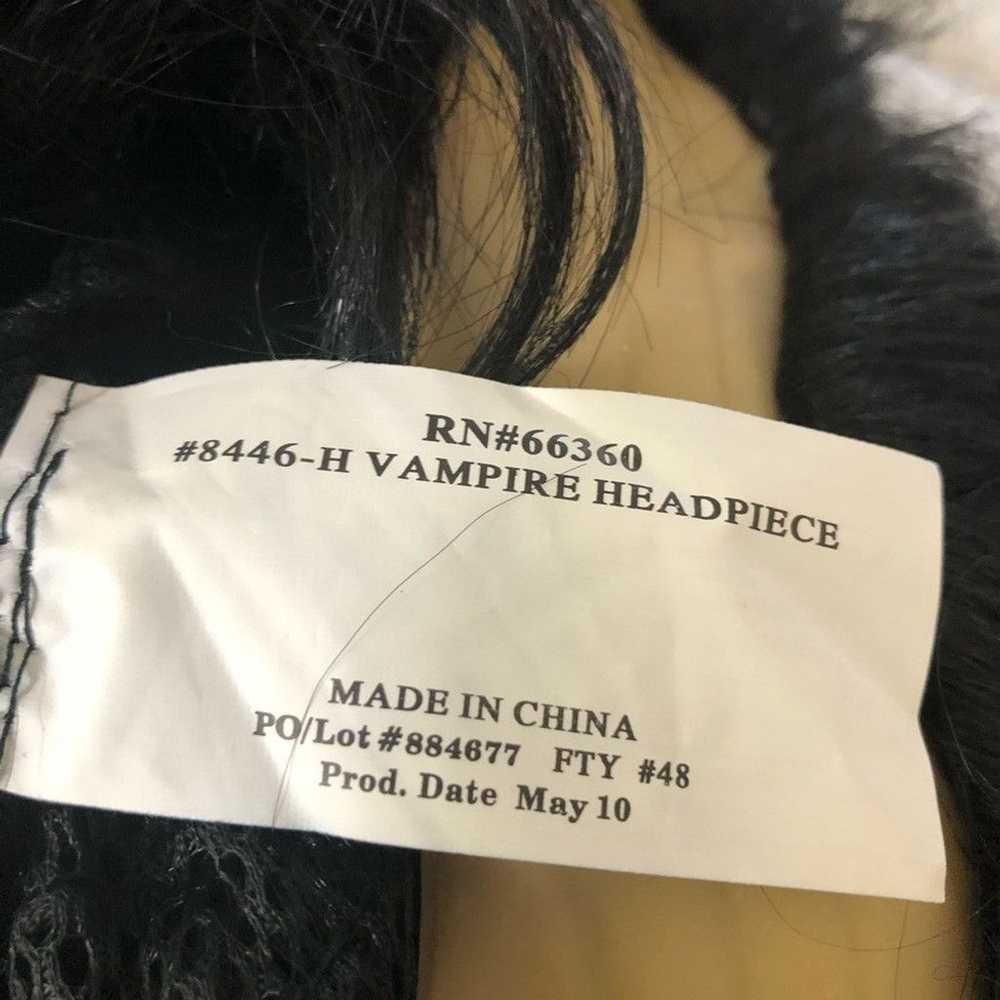 Vintage Dark black Bob Halloween vampire wig hair… - image 6