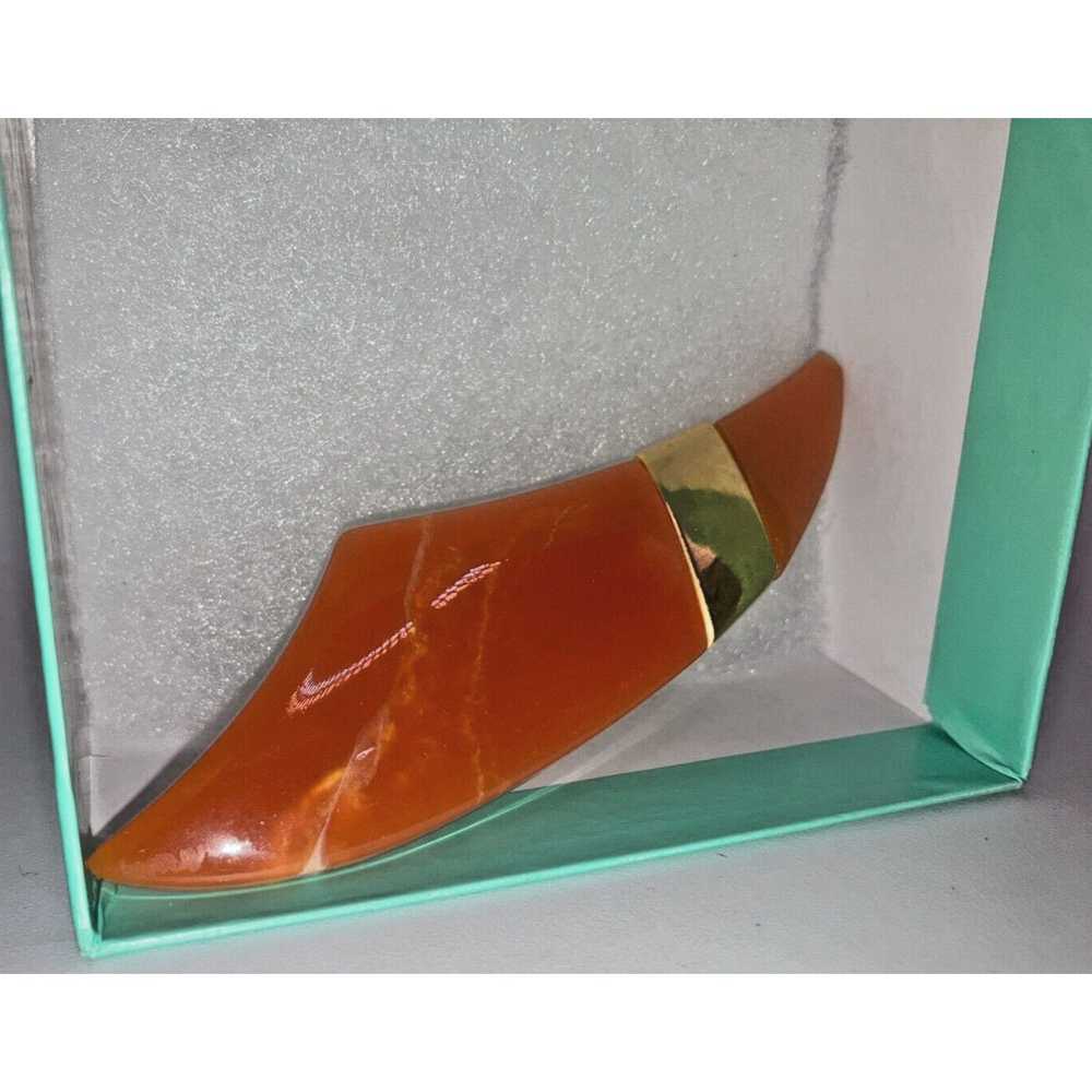 Other Yukiko Hanai Onyx Orange 3 7/8" Brooch! - image 2