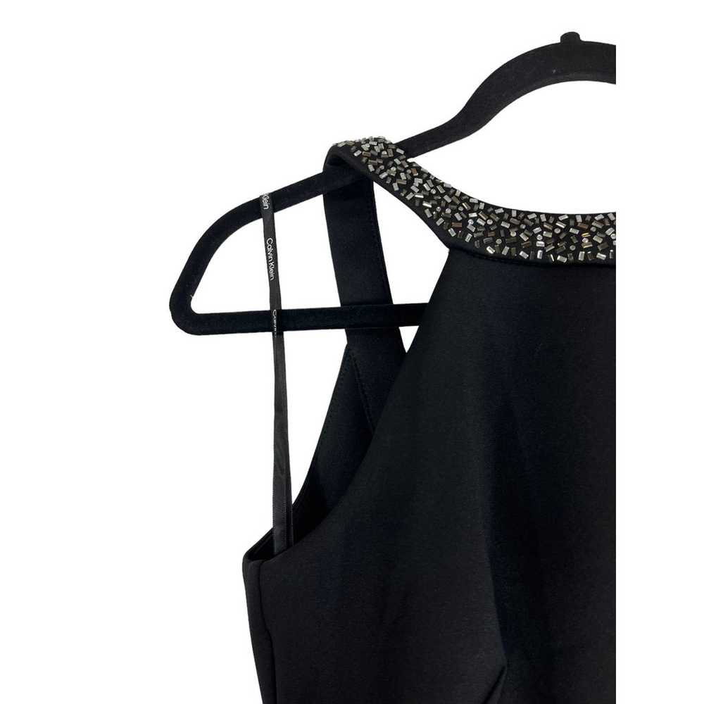 Calvin Klein Womens size 4 dress black beaded hal… - image 3