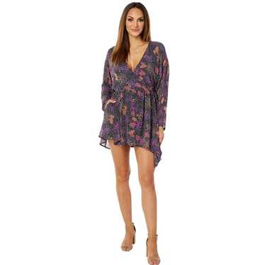 NWT Free People Dress Teegan Mini Faux Wrap Top Long Sleeve Floral outlet V-Neck Large