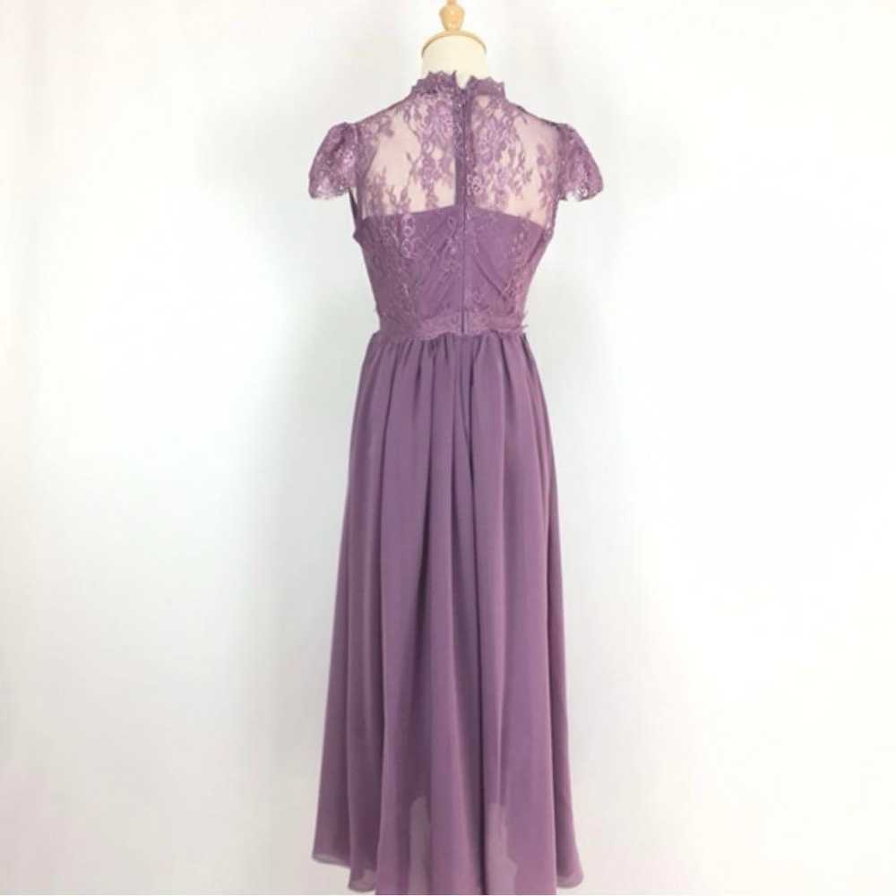 Purple lace maxi dress with short sleeves - image 4