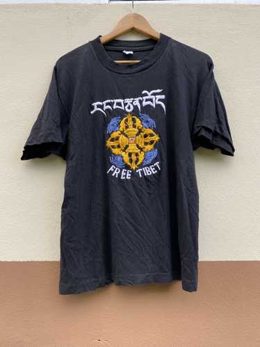 Band Tees × Rare × Vintage Vintage 90s Free Tibet… - image 1