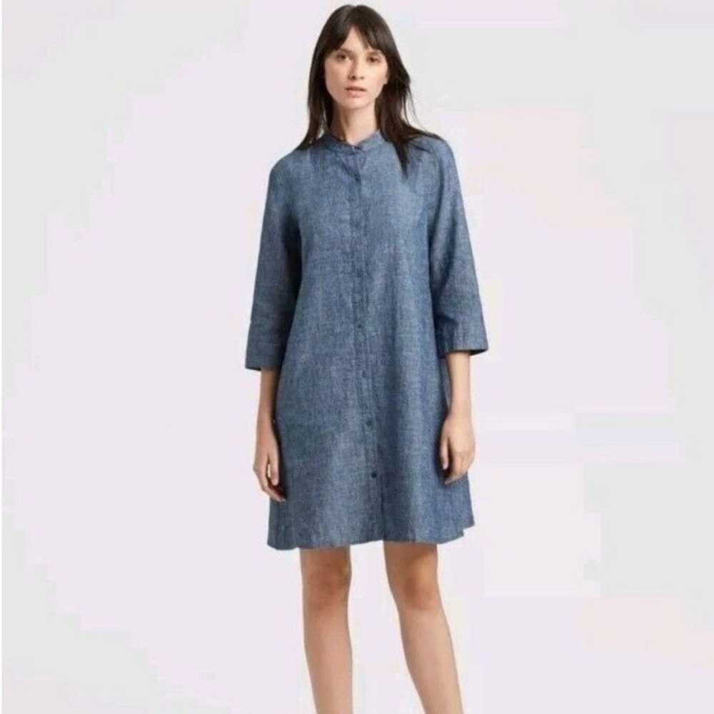 Eileen Fisher Hemp & Organic Cotton Chambray Smal… - image 3