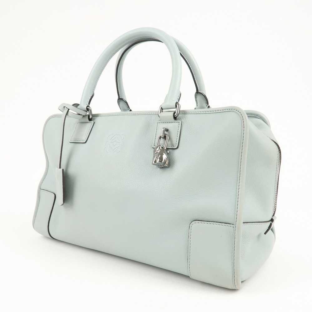 LOEWE Anagram Leather Amazona 36 Hand Bag Blue - image 3