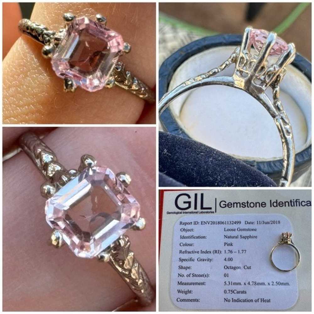 Rare! Custom solid 14k gold genuine UNHEATED pink… - image 1