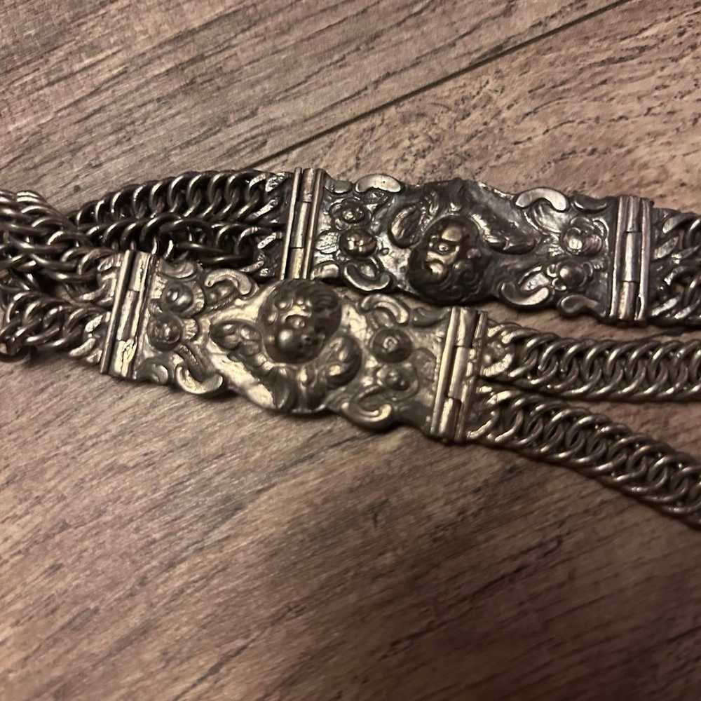 Antique Victorian Era sterling silver belt (teste… - image 3