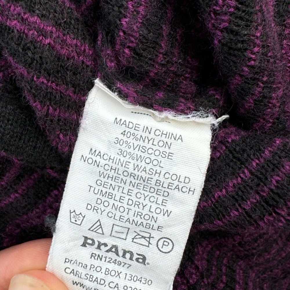 Prana Cozy Wool Sweater Dress Black + Purple Stri… - image 10