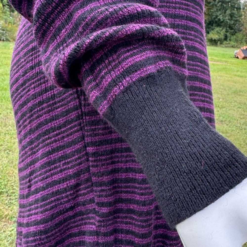 Prana Cozy Wool Sweater Dress Black + Purple Stri… - image 8