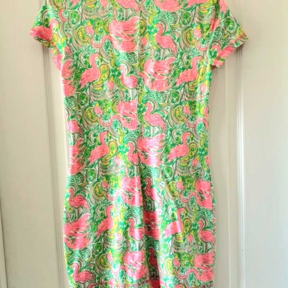 Lilly Pulitzer Britton flamingo dress size M - image 2