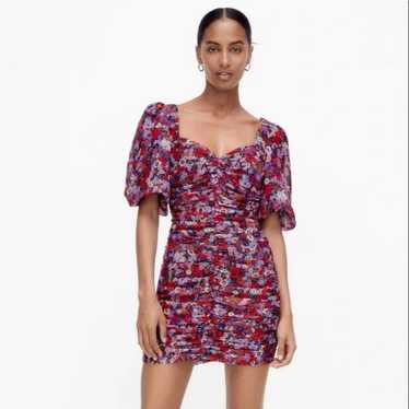 ZARA Blogger Favorite Floral Puff Sleeve Ruched M… - image 1