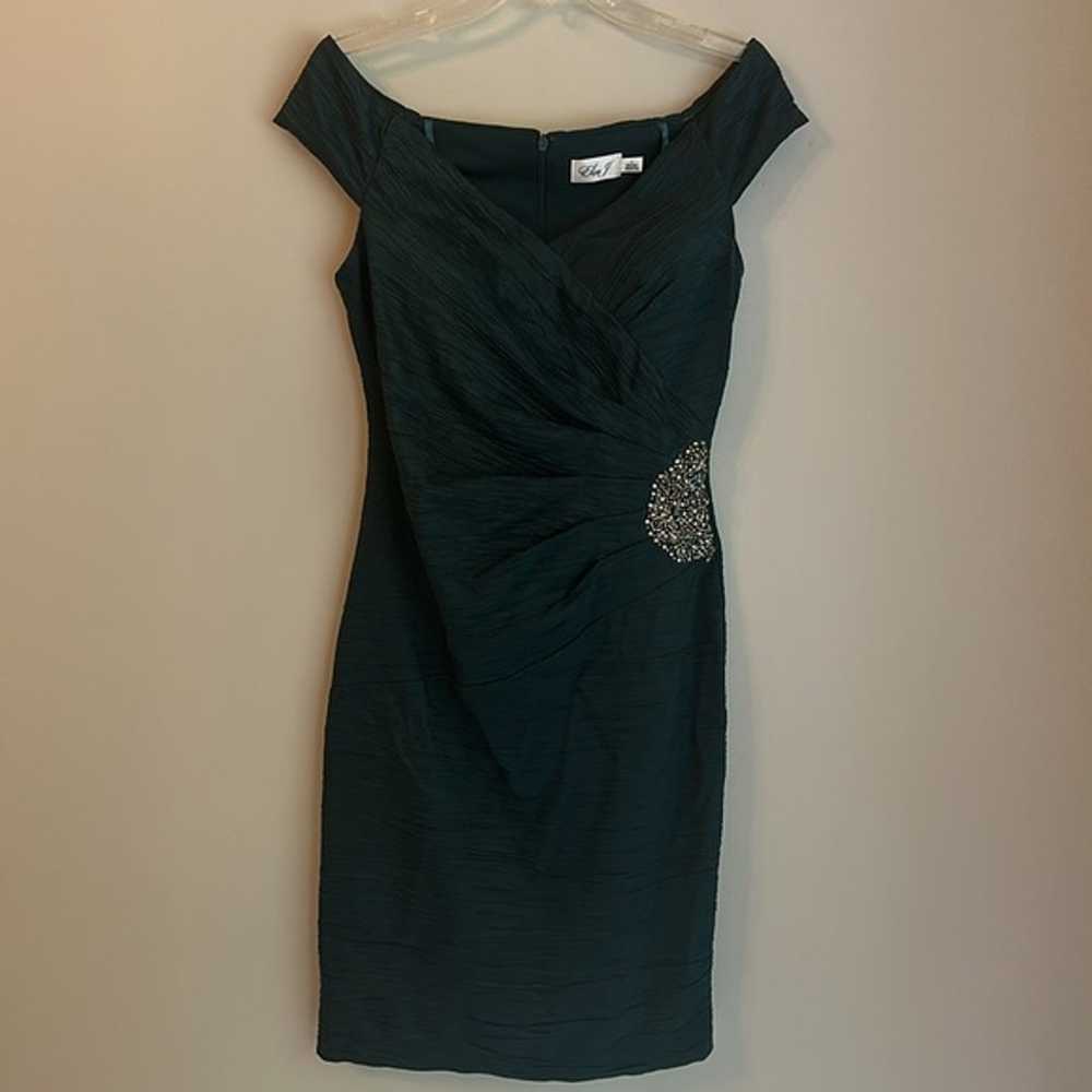 Dark Green, Embellished Eliza J Dress, Size 8 - image 1