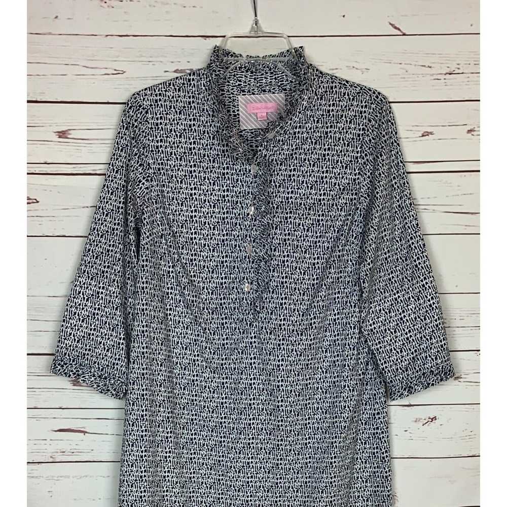 Lilly Pulitzer Women's Size 8 Navy White 3/4 Slee… - image 3