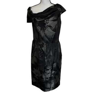 Carmen Marc Valvo Black Floral Off-shoulder Cockt… - image 1