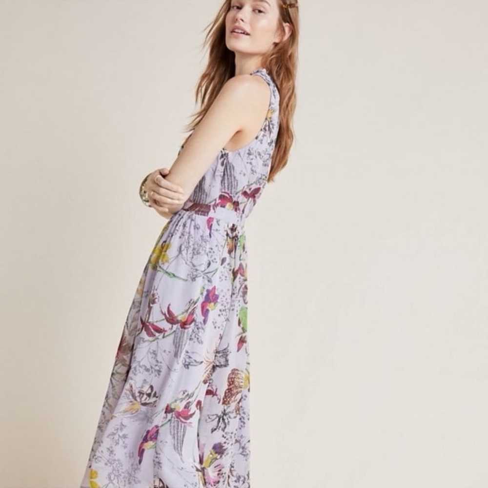 Anthropologie Hermia Midi Dress Lavender Floral S… - image 3