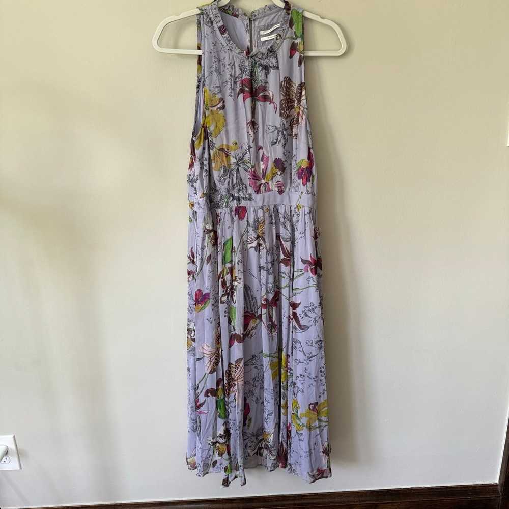 Anthropologie Hermia Midi Dress Lavender Floral S… - image 4