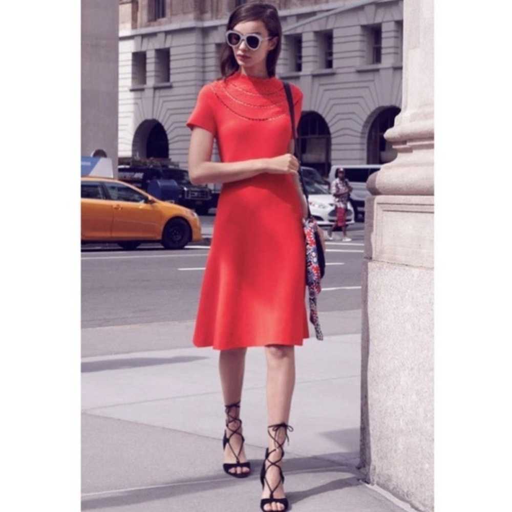 Eliza J Orange Cutout Poppy Fit and Flare Dress - image 2