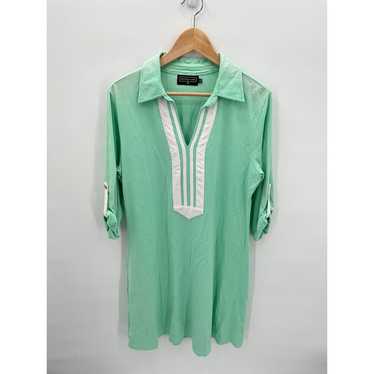 DUFFIELD LANE Seafoam Cotton Shift Dress // L