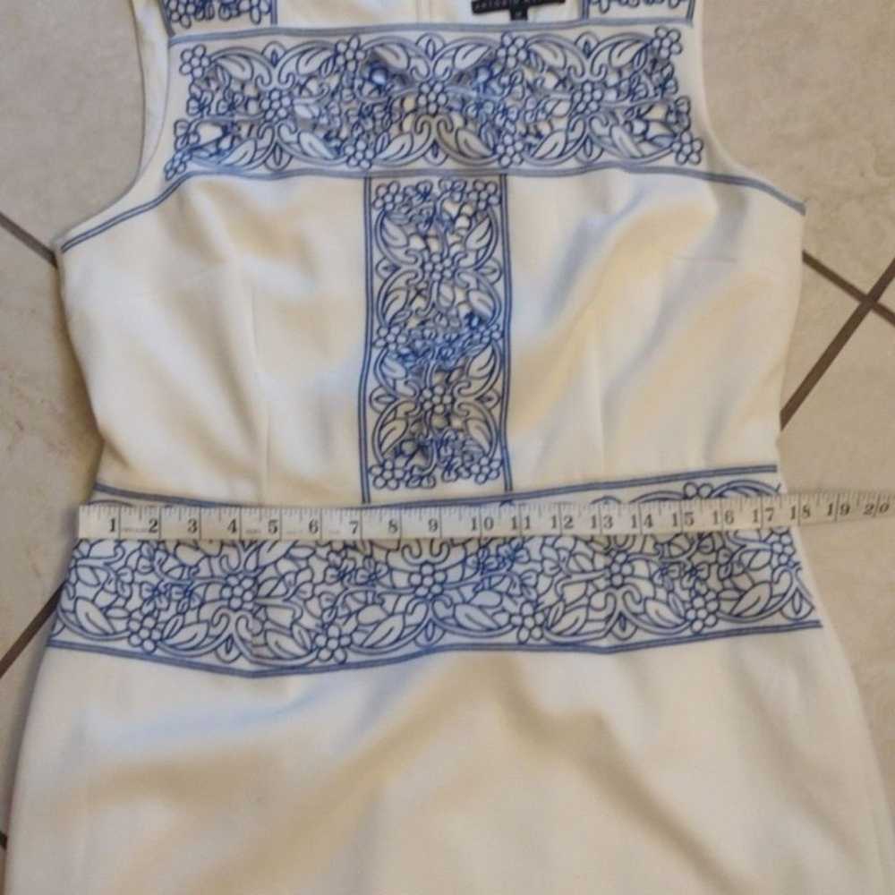 Antonio Melani blue and white sheath dress size 14 - image 4