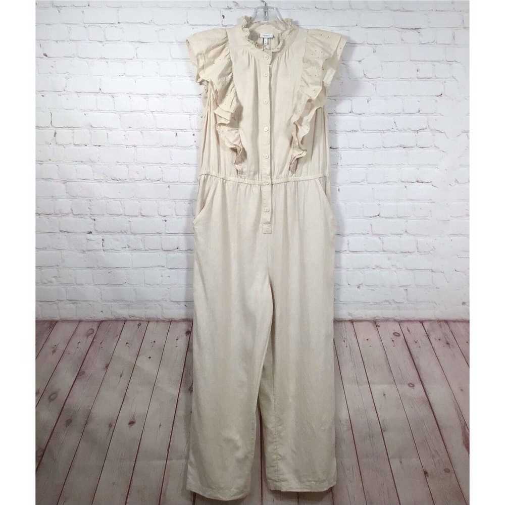 The Get Eyelet Ruffle Jumpsuit Womans Large Cap S… - image 1