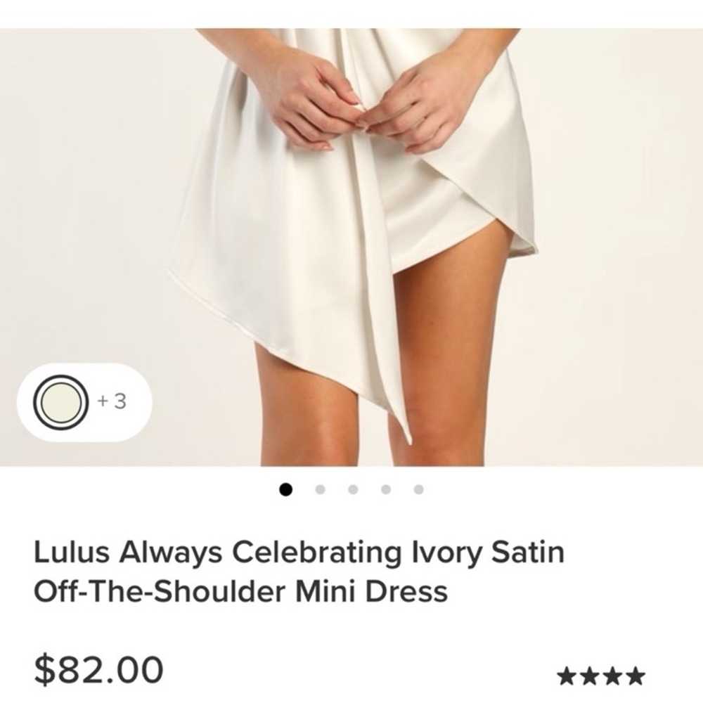 Lulus always celebrating ivory satin off the shou… - image 3