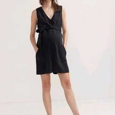 Hatch Elliot Linen Blend Romper Size 4 XL Black - image 1