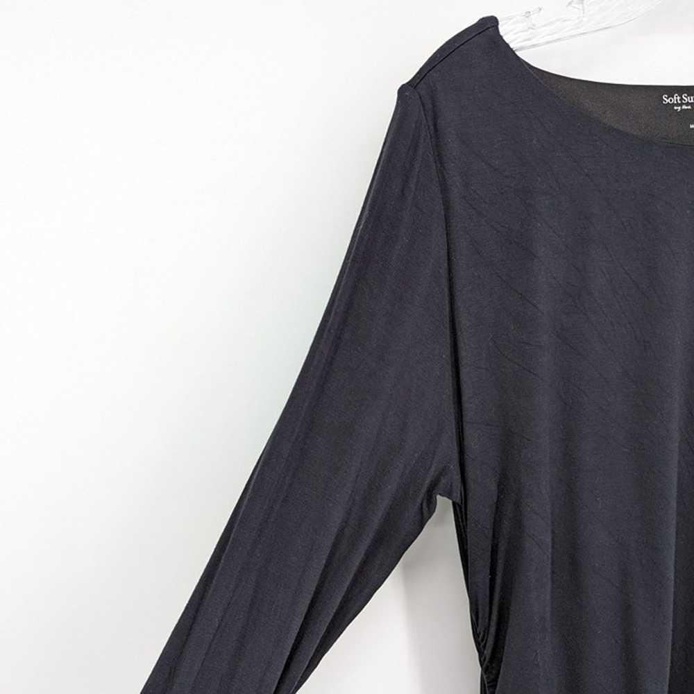 Soft Surroundings XL Black Long Sleeve Lined Ruch… - image 3