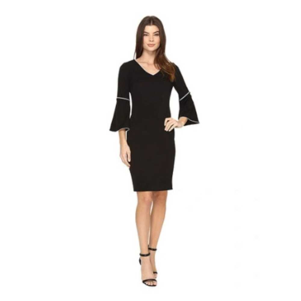 Calvin Klein Bell Sleeve Sheath Dress Size 4 Black - image 1