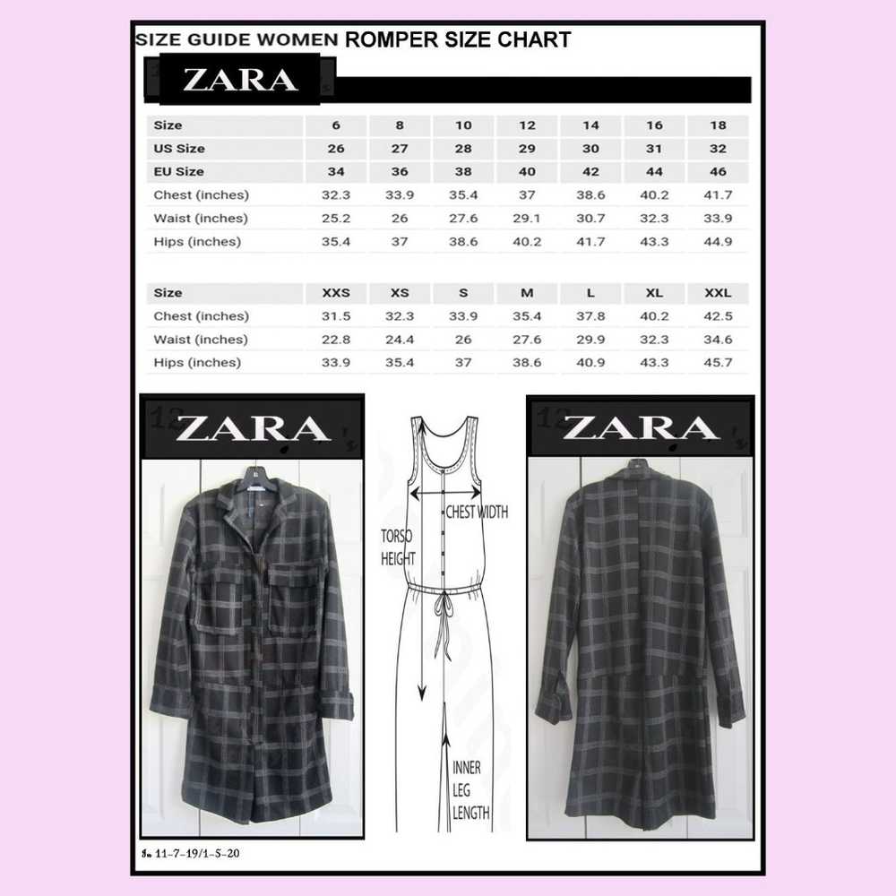 ZARA NEW Plaid Zip Long Sleeve Shirt-Dress Romper… - image 12