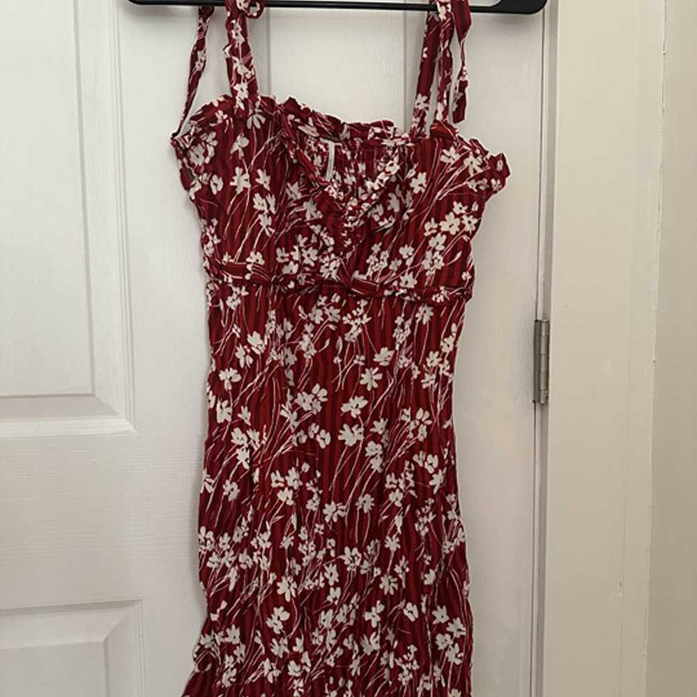 Free People Red Floral Dress - Size 6 - image 1