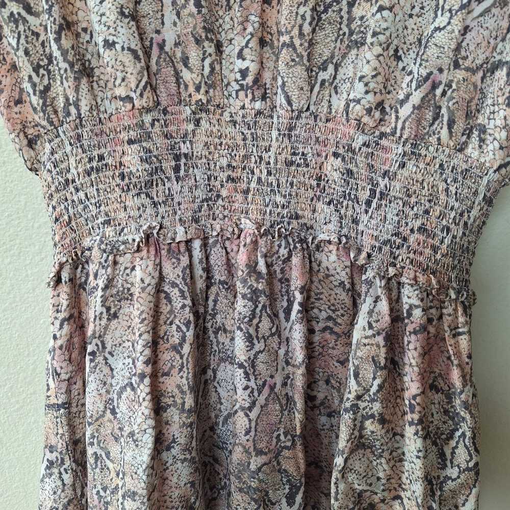 Rails Karla Smocked Snake Print Mini Dress. Size S - image 4