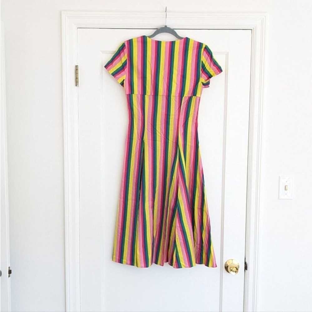 STAUD Alice Rainbow Stripe Tie Front Fit n Flare … - image 2