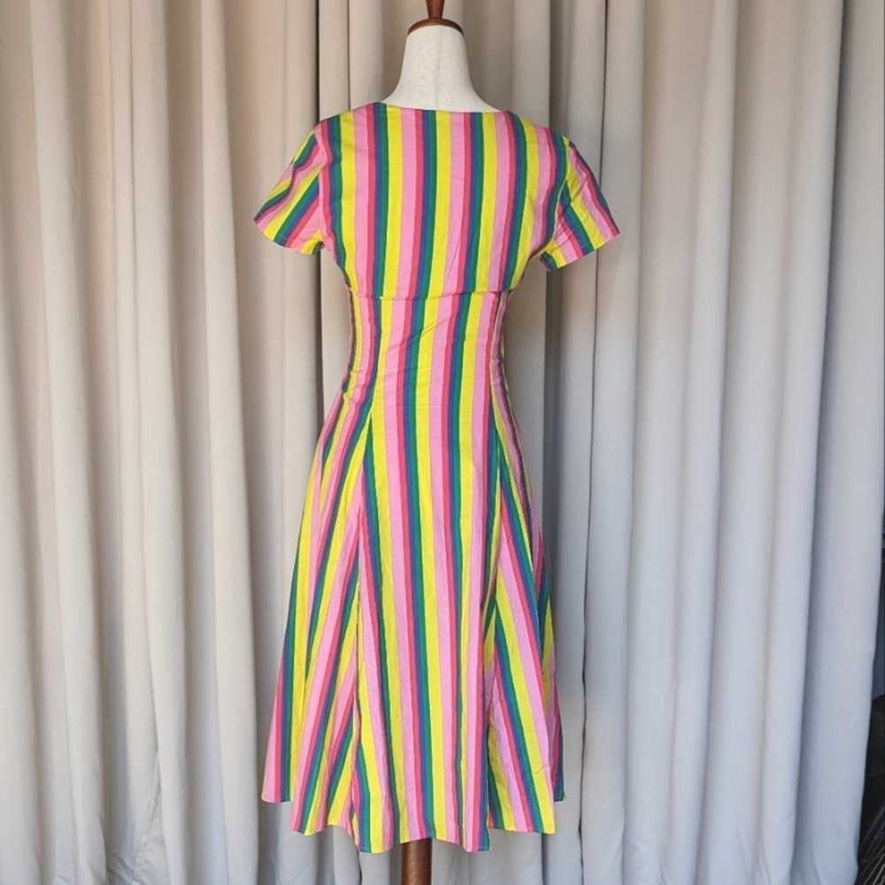 STAUD Alice Rainbow Stripe Tie Front Fit n Flare … - image 4