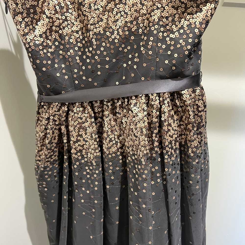 Eliza J Sequin Tulle Dress 4 Missy Grey Metallic … - image 3