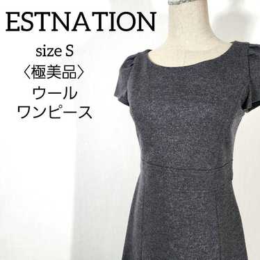 【Ultrafine】EStnation Wool One-piece Dress Flare S… - image 1