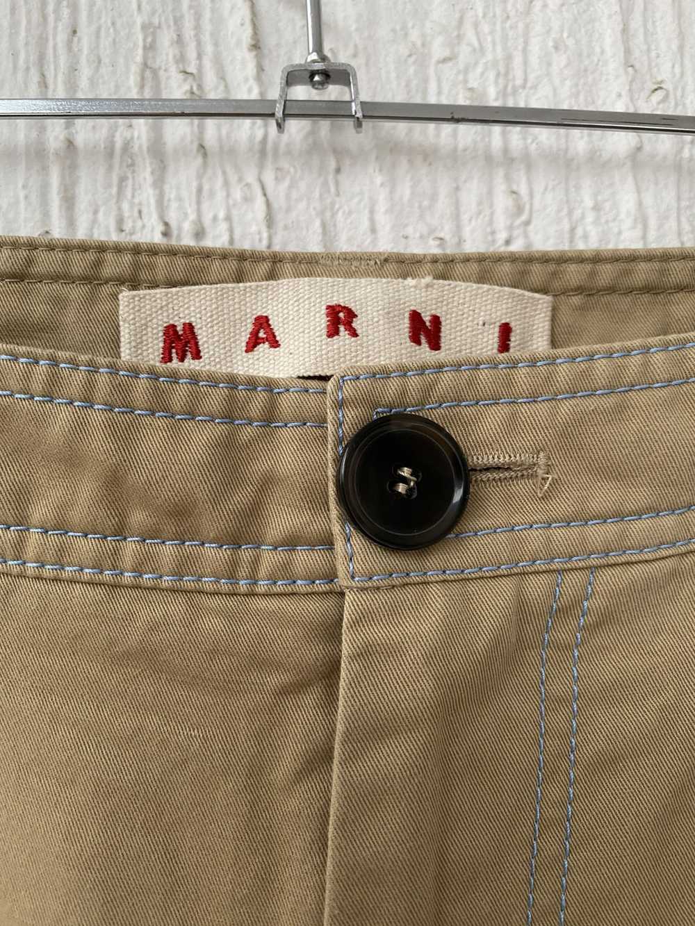 Marni wide khaki trousers - image 4