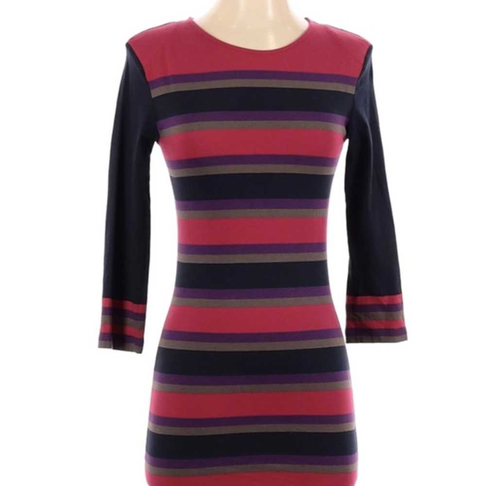 French Connection Jewel Tone Stripe Bodycon Dress… - image 2