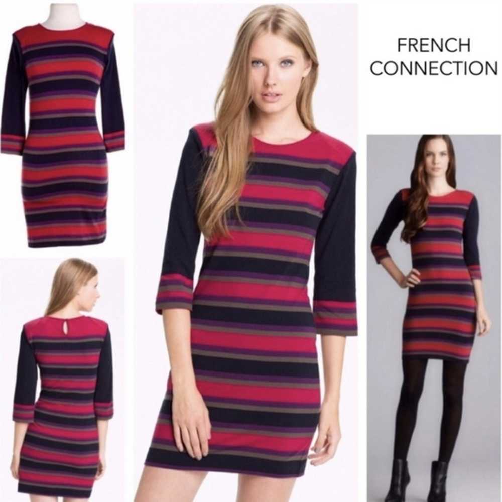 French Connection Jewel Tone Stripe Bodycon Dress… - image 4