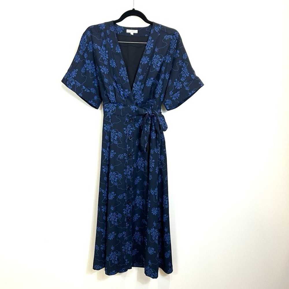 EQUIPMENT Floral Crepe Midi A Line Dress Size 8 V… - image 1