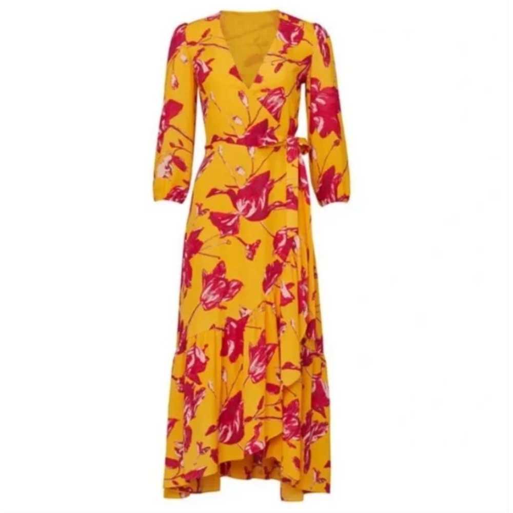 COLOR ME COURTNEY Eleanor Wrap Dress M Orange Pin… - image 4