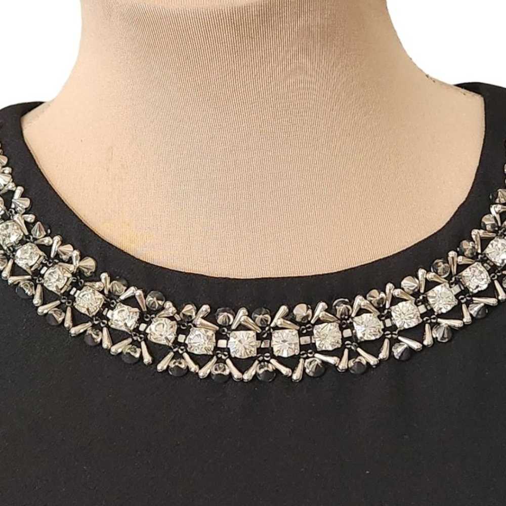 REBECCA TAYLOR rhinestone neckline black shift co… - image 6