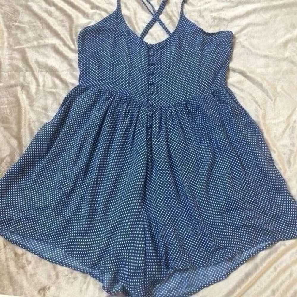 MinkPink  Y2K blue white polka dot romper Size M - image 2