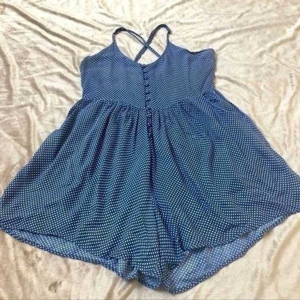 MinkPink  Y2K blue white polka dot romper Size M - image 3