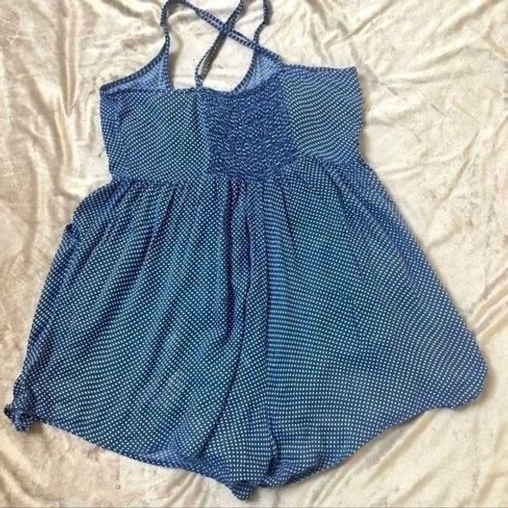 MinkPink  Y2K blue white polka dot romper Size M - image 5