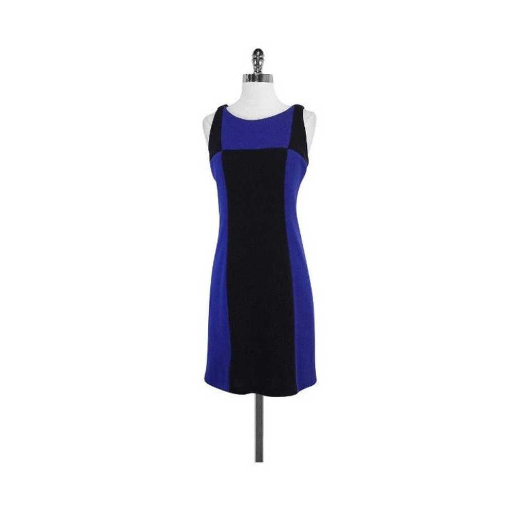 Milly Blue & Black Colorblock Knit Sleeveless Dre… - image 1