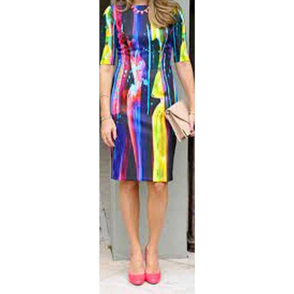 Betsey Johnson VIBRANT RAINBOW DRESS SZ 8 - image 2