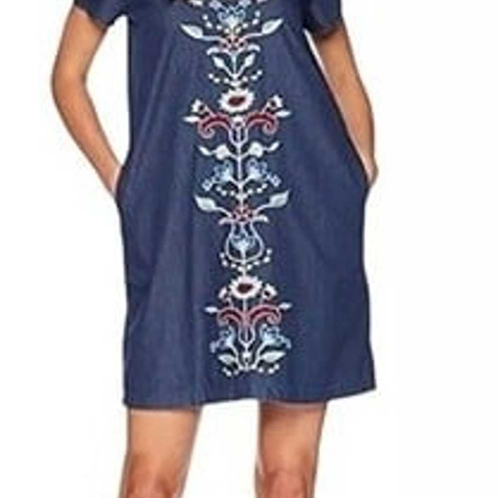 Pendleton Tala Embroidery Shift Midi Dress Sz L - image 1