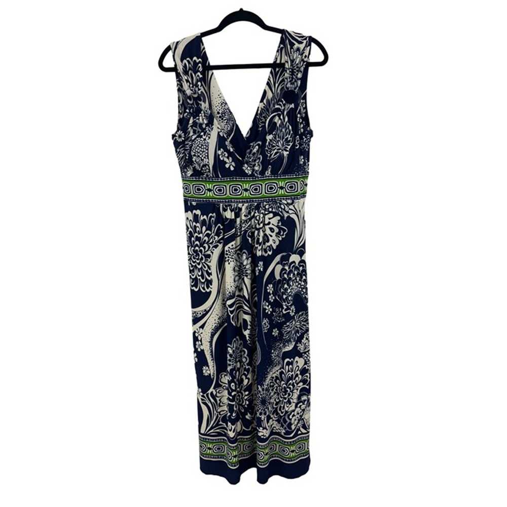 Size 12 NAVY BLUE ABSTRACT FLORAL PRINT MIDI/MAXI… - image 5